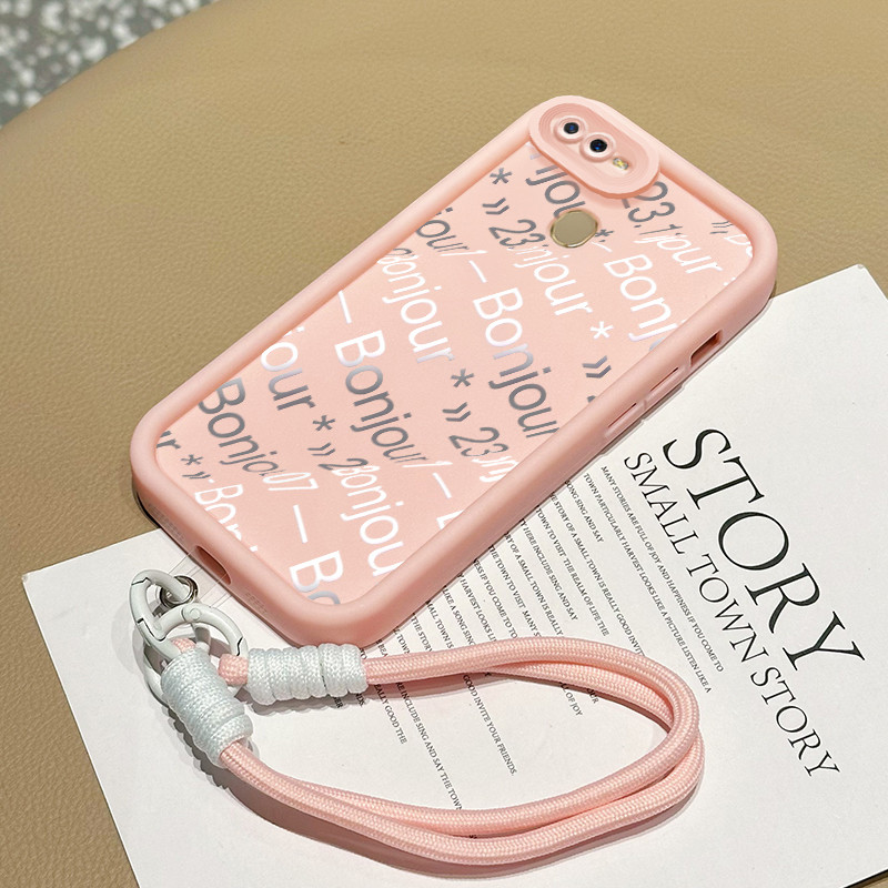 Casing Hp untuk OPPO A7 A5s A12 A12s A11K Case Casing HP Softcase Ponsel Soft Shell dengan Tali Sili