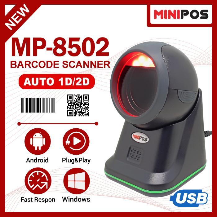 Terlaris Best Quality 100% Original Barcode Scanner 1D 2D Minipos Mp-8502 Omni Auto Scan 1D Only