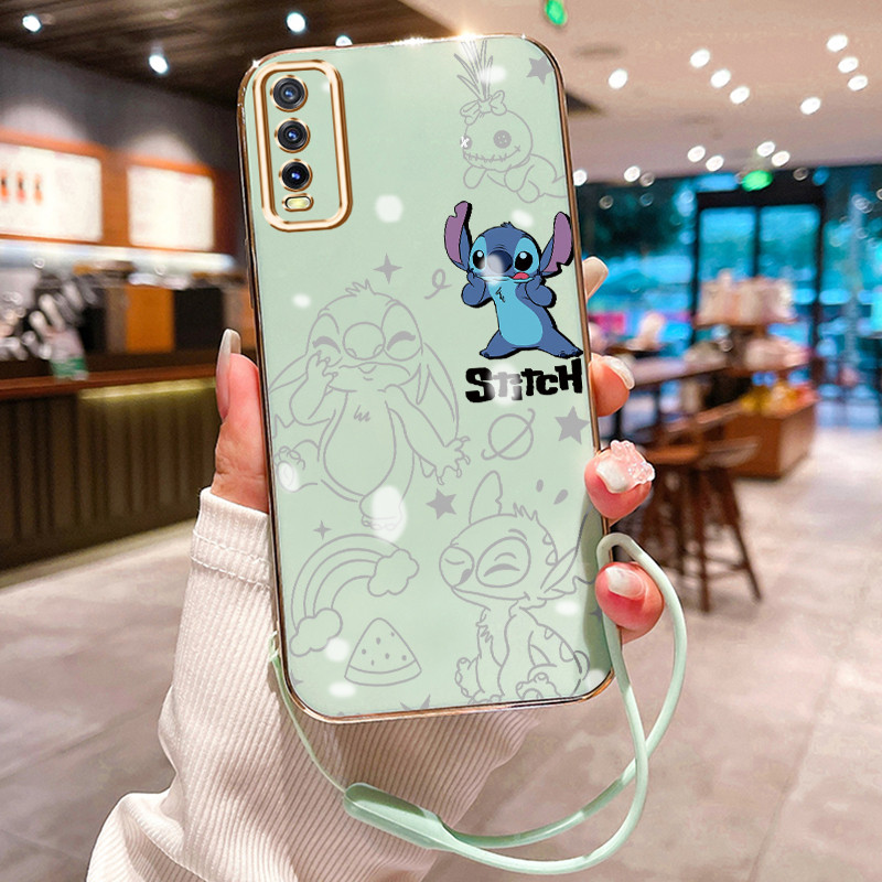 Casing Hp Untuk VIVO Y20 Y20s Y20i Y12A Y20S M Y20S D Y20S G Y11s Y30G Case Stitch Biru Kesing silik