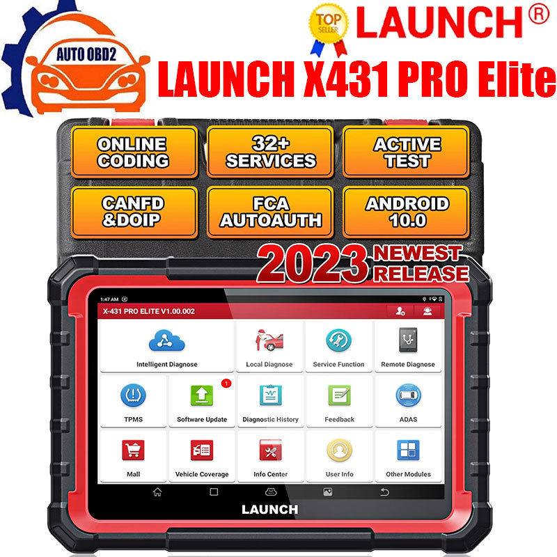 2023 Launch X431 Pro Elite Car Diagnostic Tools,Bidirectional Scan Tool,31+ Reset CAN FD & DOIP ECU 