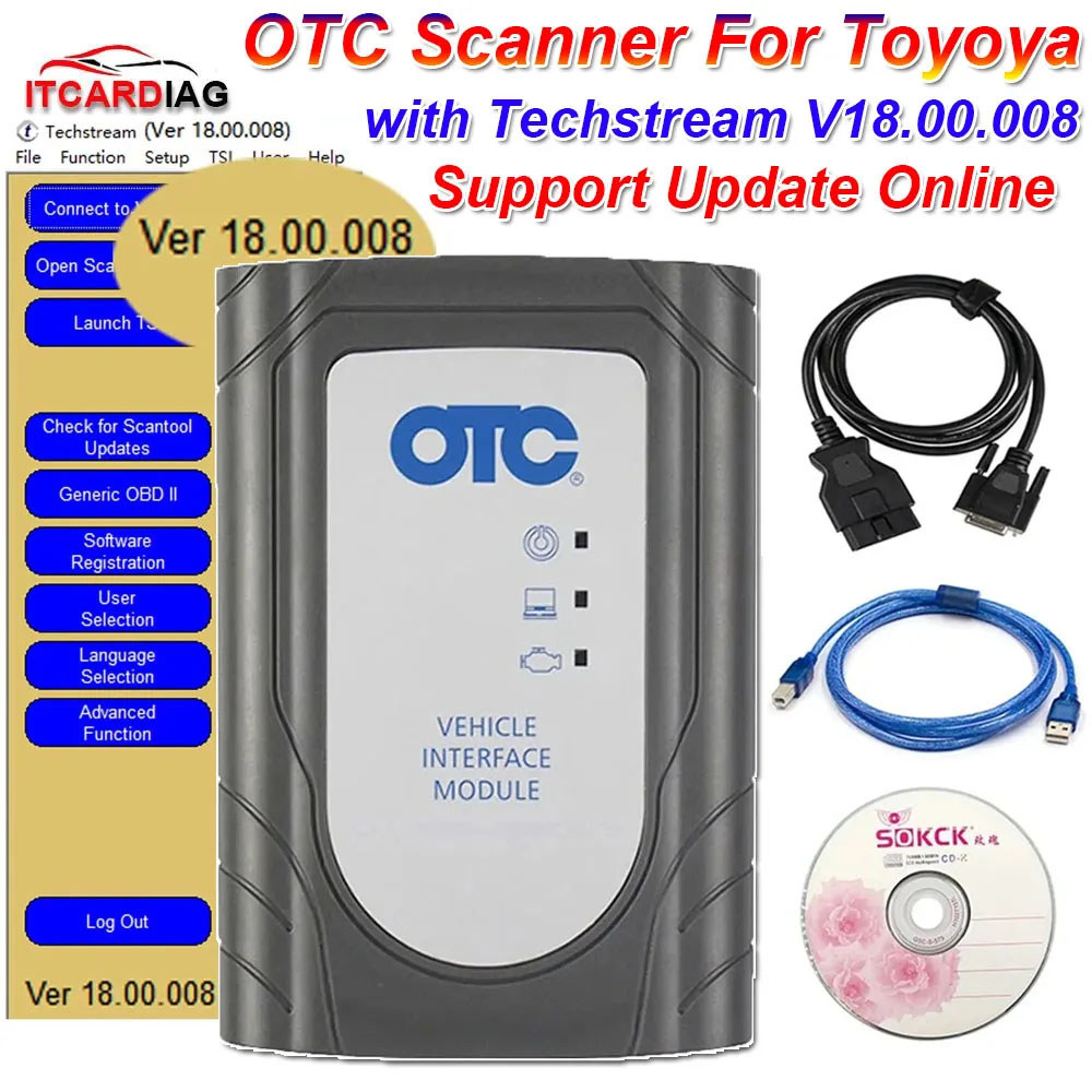 OTC Scanner GTS OTC TIS3 Scanner Global Techstream V18.00.008 for Toyota Until Feb 2023 Auto Diagnos