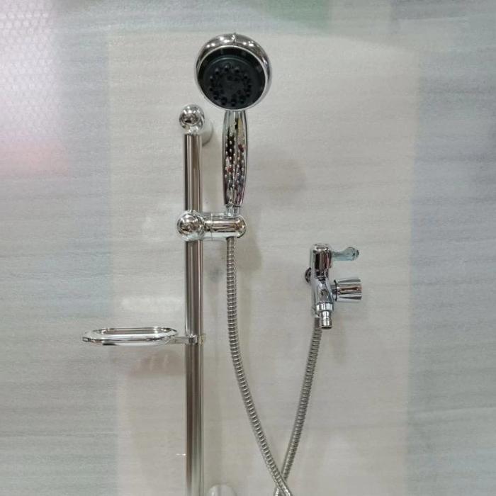 shower tiang/ Hand shower mandi set +komplit tiang +komplit kran cabang+tempat sabun SHOWER 5