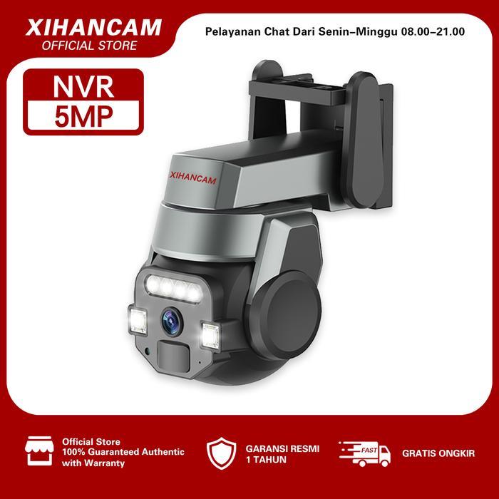 XIHANCAM 5MP CCTV Wifi Outdoor Waterproof IP Kamera CCTV 360 PTZ Zoom CCTV Wifi Jarak Jauh Lewat HP