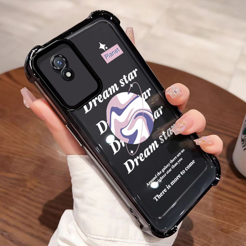 Casing Hp Untuk VIVO Y02 VIVO Y02A VIVO Y02T Case Casing pola Planet Beruntung Cesing Kesing empat A