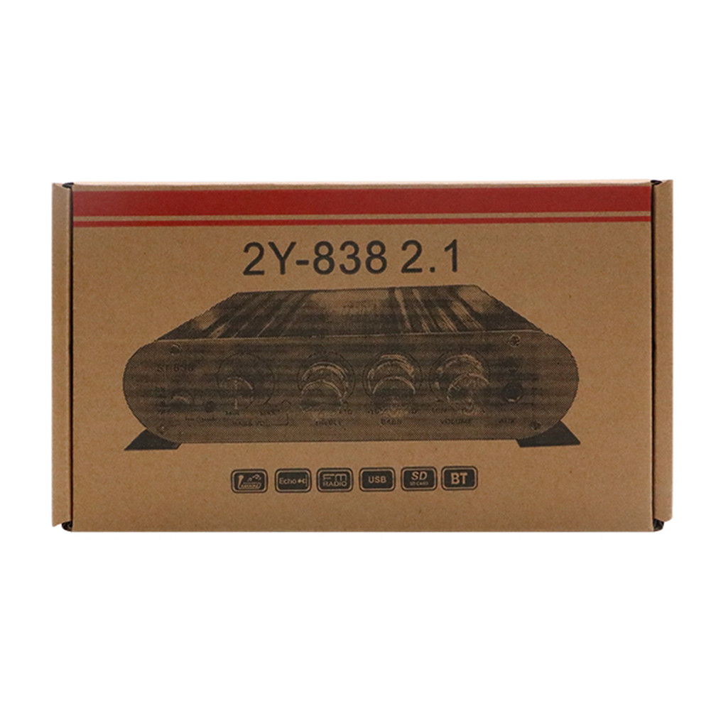 ST-838 HiFi 2.1 Channel Power Amplifier Bass and Treble Adjustment 80W*2 Stereo Bass Sound Amp