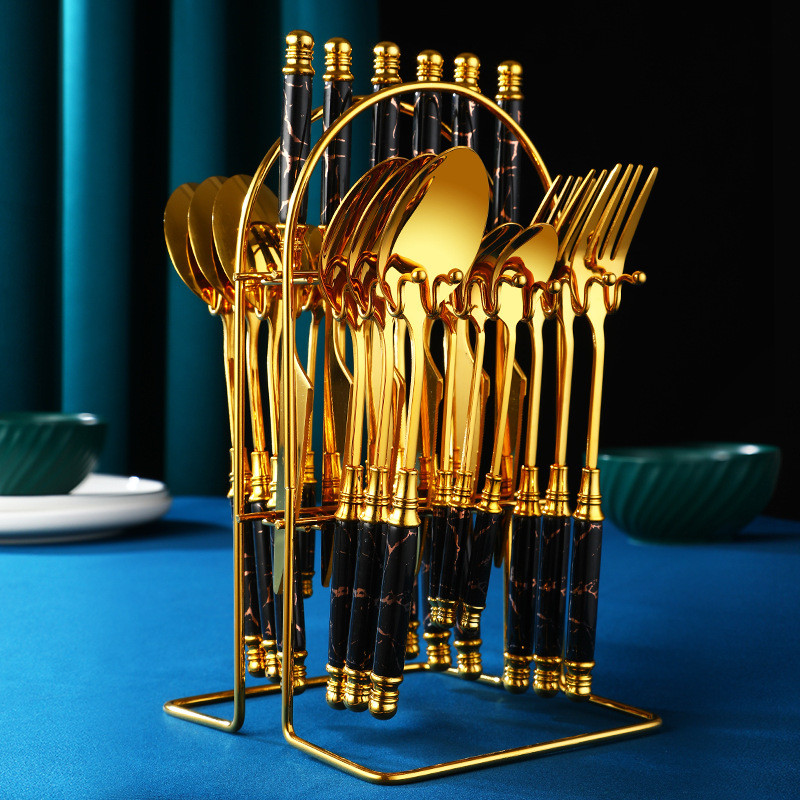 Best Gold Luxury Dinner Plates Set Ceramic Full Tableware Tourist Travel