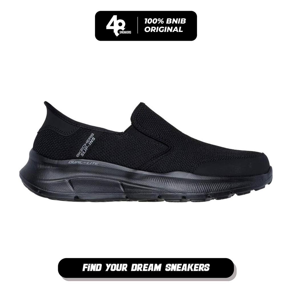 Sepatu Sneakers Pria Skechers Slip-ins Relaxef Fit Equalizer 5.0 Drayze Air-Cooled Memory Foam Black