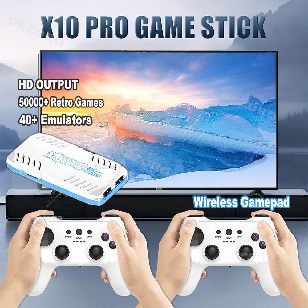 X10 PRO Game Console Built In 50000+ Retro Game 128G Game Stick 4K TV Gaming Consola Wireless