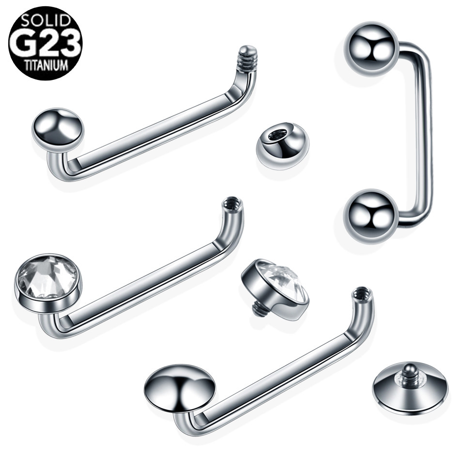 10pcs/lot G23 Titanium Surface Barbell With Screw Ball Micro Dermal Anchor Piercing Cartilage