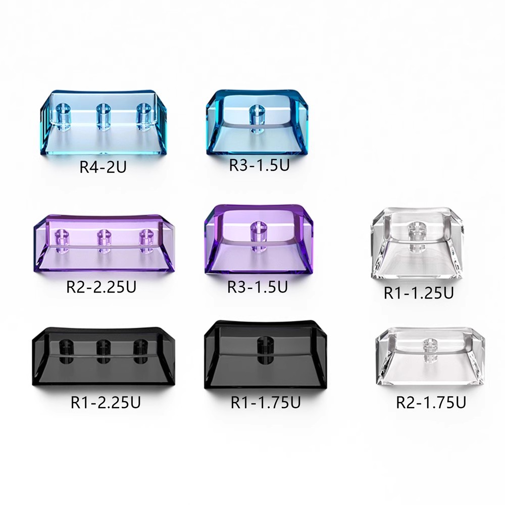High Transparent PC Material Blank Keycaps Cherry Profile 1.5U 1.75U 2U 2.25U Key Caps 6.25U