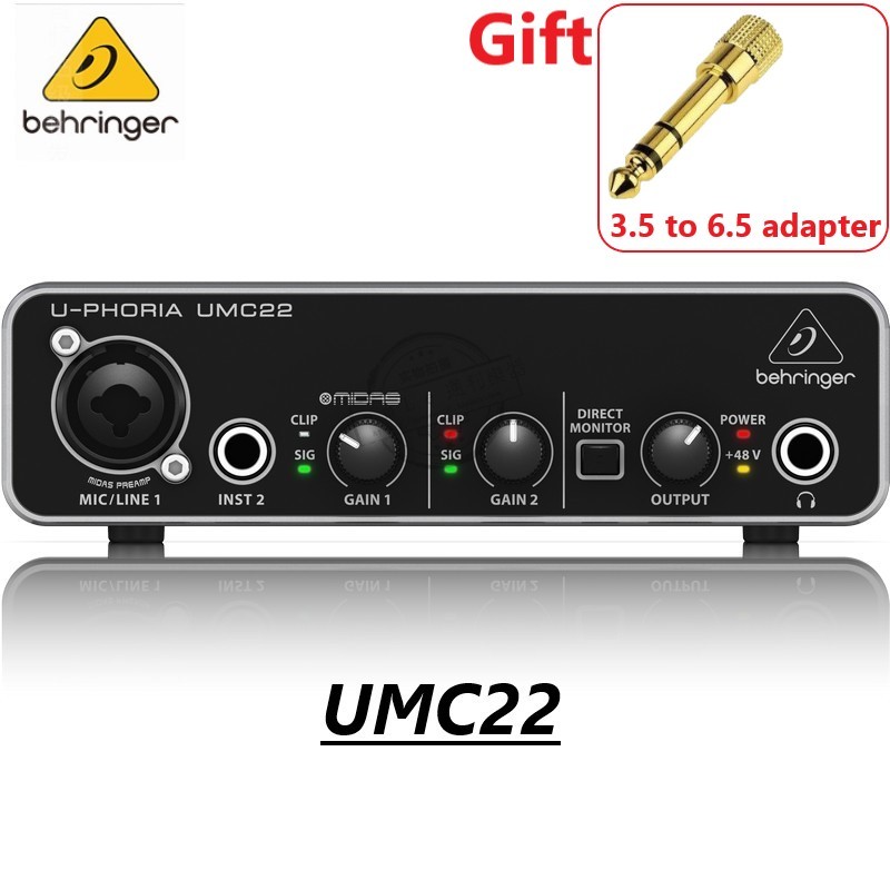 Promotion BEHRINGER UM2/UMC22 Microphone Amplifier Sound Card Audio Interface Recording Sound Card