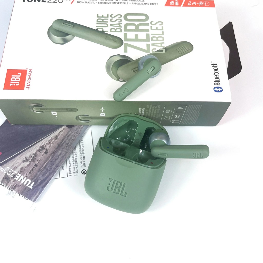 Original JBL TUNE 220 TWS True Wireless Bluetooth Earphones T220TWS Stereo Earbuds Bass Sound