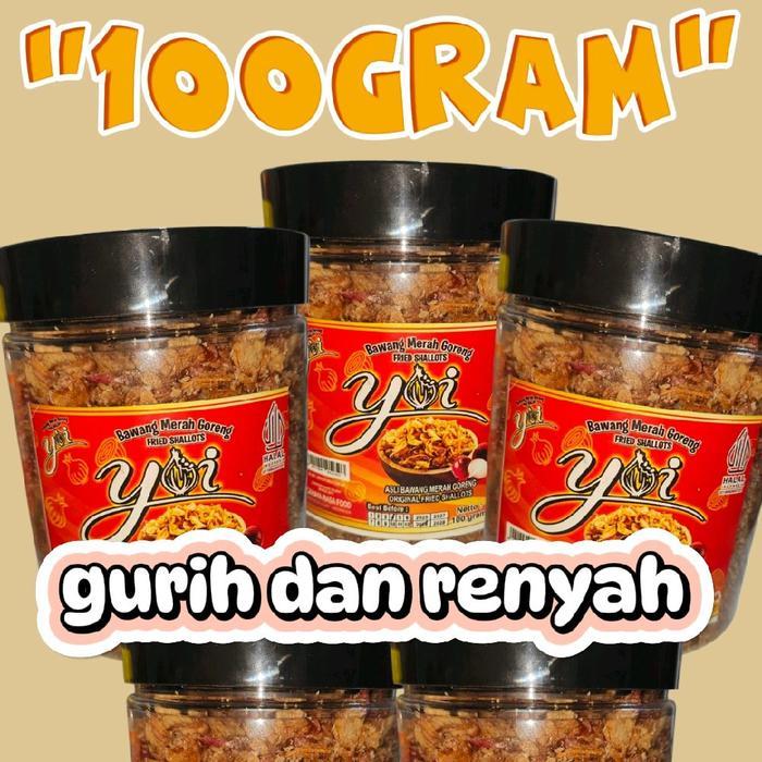 Bawang Goreng Isi 5 Toples Lebih Hemat/ Yoi Pusat Bagor/Asli Bawang Goreng Kemasan Toples 100Gram