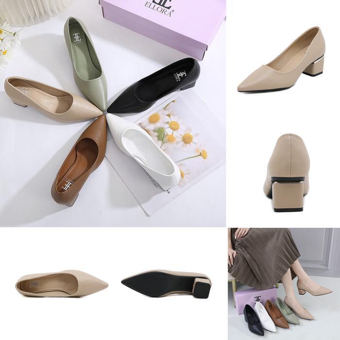 Donatello - El3920 Sepatu Kerja Hak Chunky Wanita Import