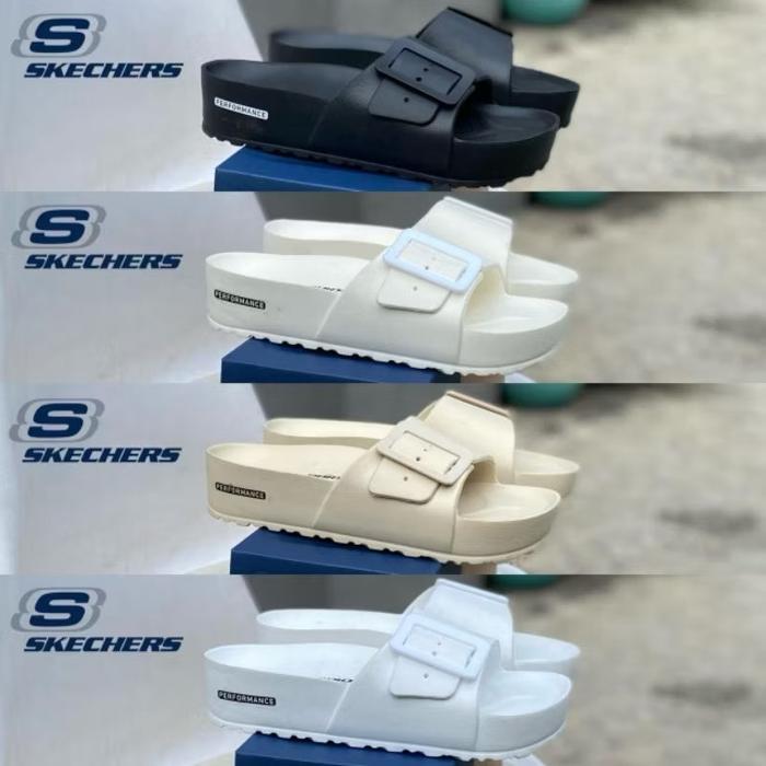 Sandal Wanita Skechers Cream Sandal Perempuan Skecher Original Sandal Pcewe Karet Terbaru Skechers