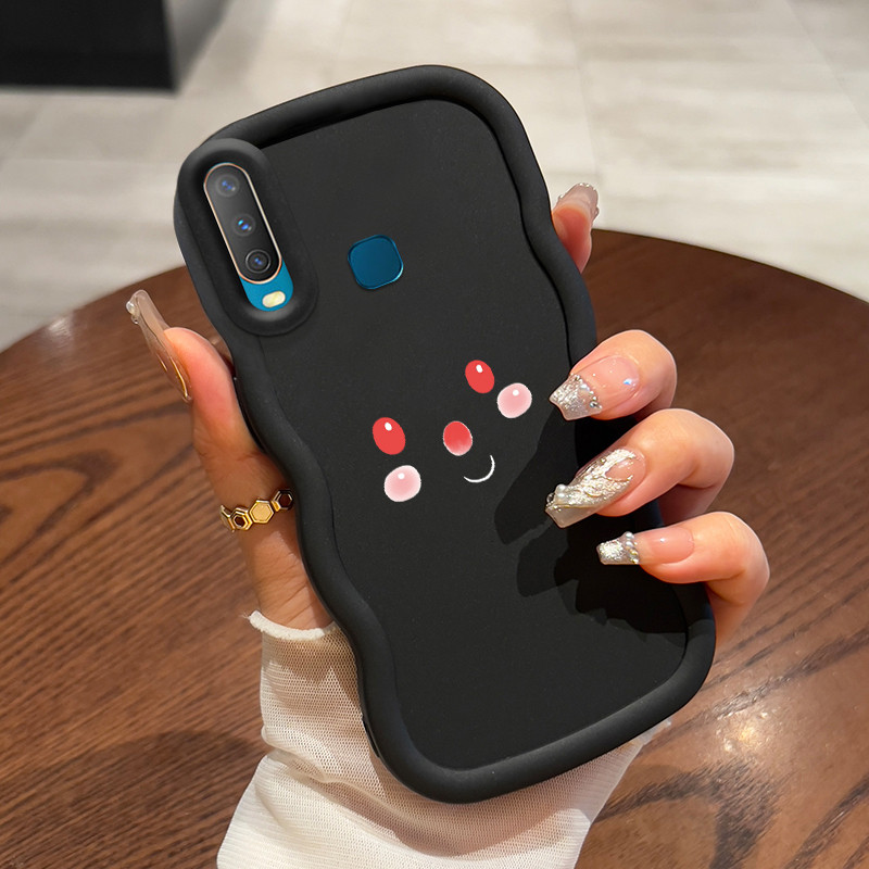 Casing Untuk VIVO Y12 Y12i Y15 Y17 Y3 Y3s 2020 Case Casing Tas Emoji Merah pola HP Cesing lunak Sili