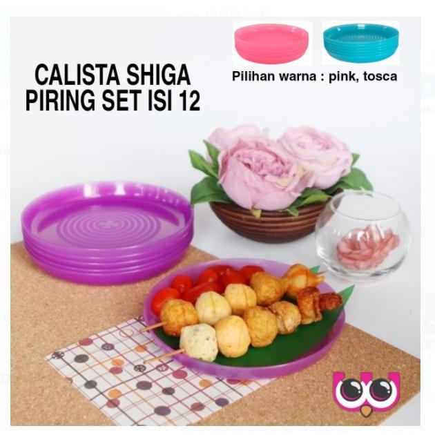 PIRING SET ISI 12 CALISTA SHIGA PIRING SET ISI 12 PIRING PLASTIK MAKANAN