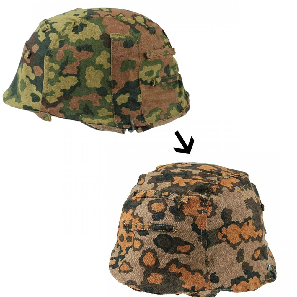 Wwii German Elite M35 M40 Reversible Helmet Cover Spring And Fall Oak Camo Military Ss Dot44 Camo