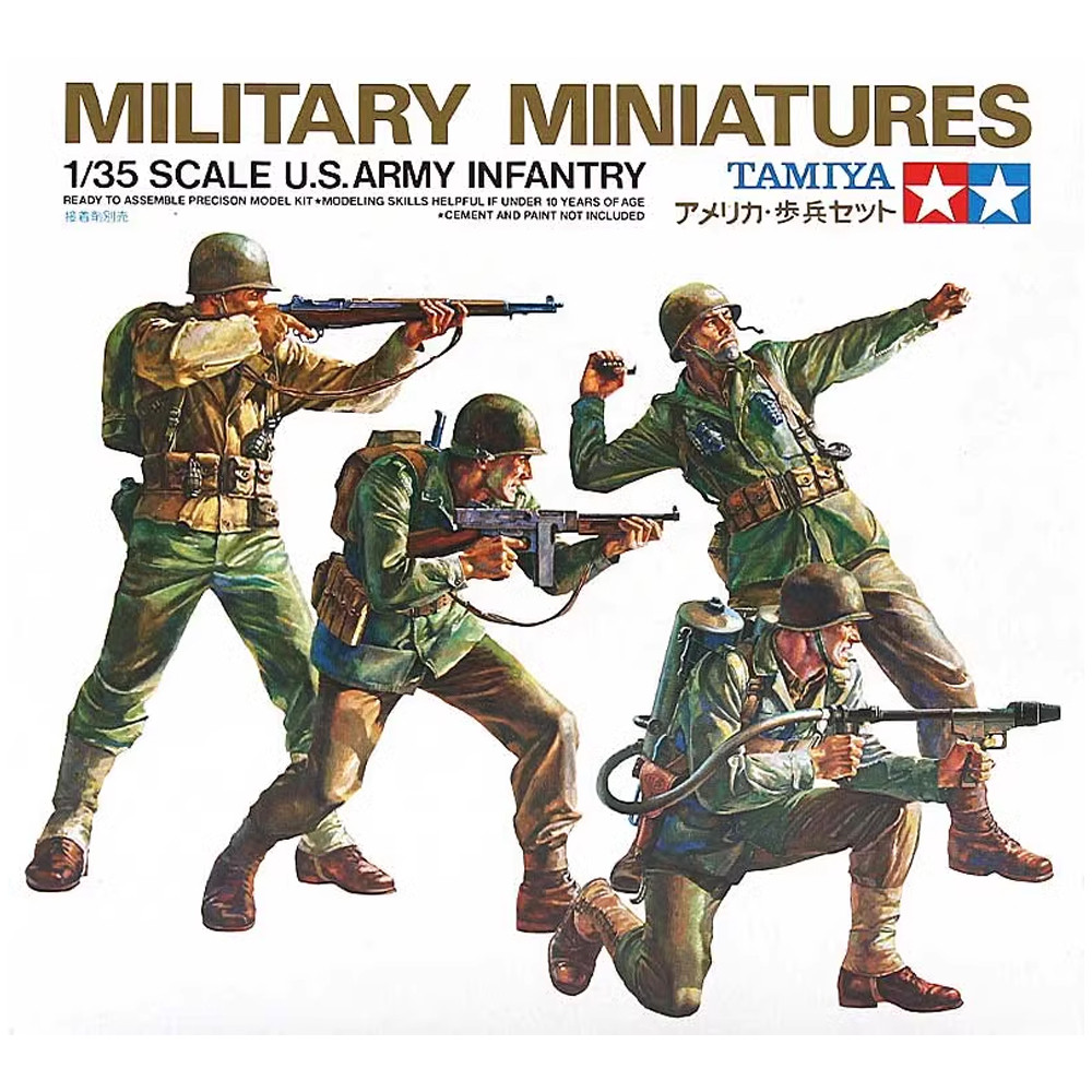 Tamiya 35013 1/35 Scale WWII US Army Infantry Figure Soldier Set Display Hobby Craft Toy Plastic