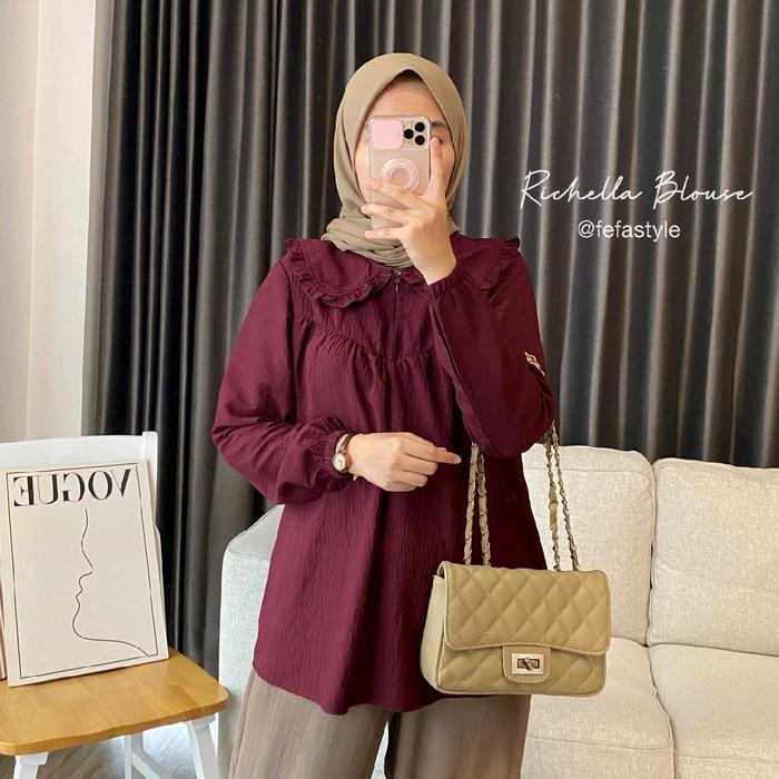 BLOUSE CRINCLE RICHELLA by fefastyle / Baju Wanita