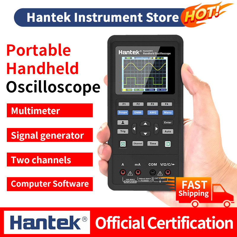 PROMO   Hantek Handheld oscilloscope 2D72 Two channels  70Mhz portable Digital multimeter+ 25MHz Sig