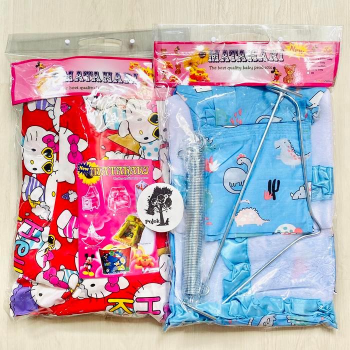 (1set) Ayunan bayi per 1 JUMBO MATAHARI ( lengkap per , hanger , kain ayunan dan kelambu bayi)