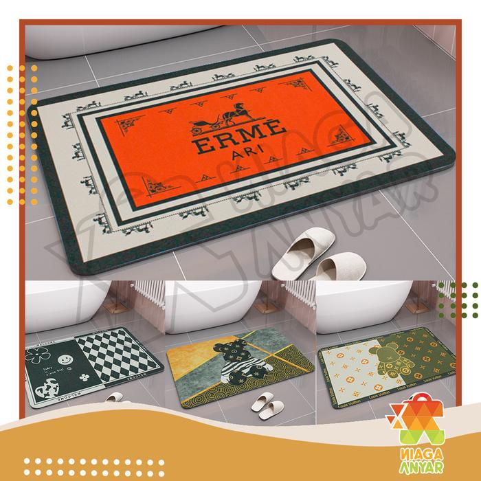 NA Keset Diatomite Kotak Anti Selip / Keset Kaki Kamar Mandi Bath room Mat / Keset Gulung Lap Kaki