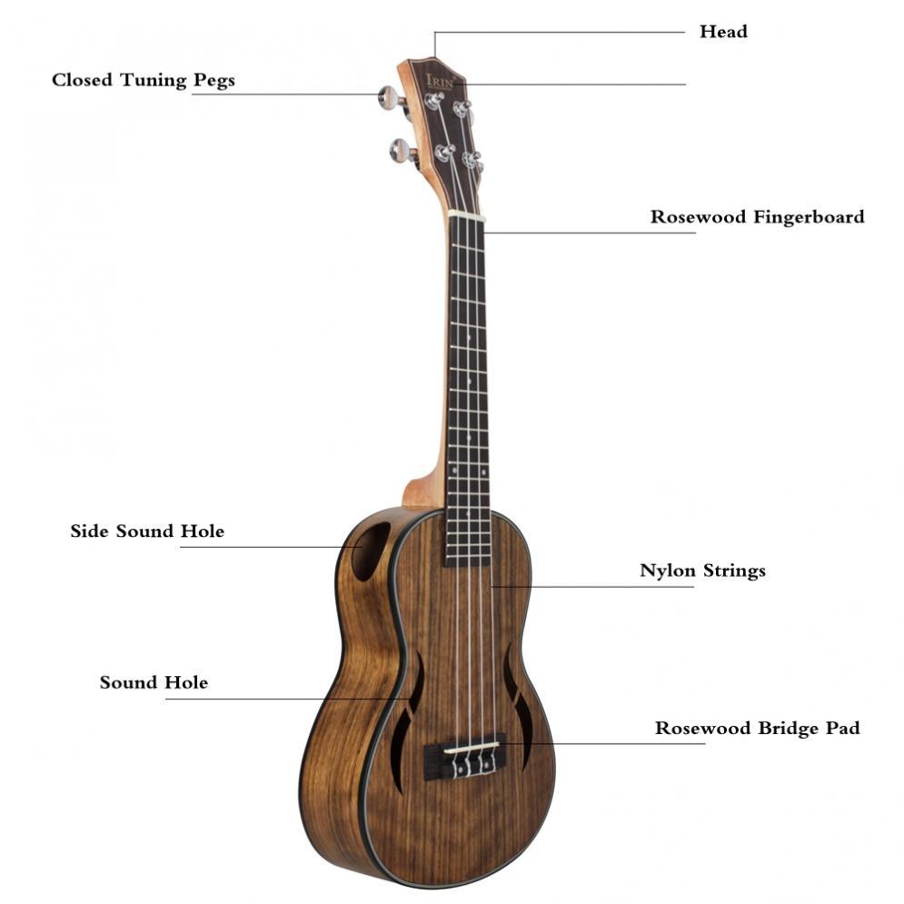 1 pc Ukulele 23 / 26 Inch Concert Tenor Ukulele Walnut Wood 18 Fret Four Strings Hawaii Guitar
