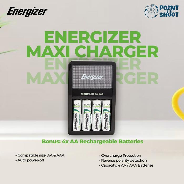 Energizer Maxi - Charger Baterai Aa / Aaa + Batre Rechargeable Aa 4Pcs Ori