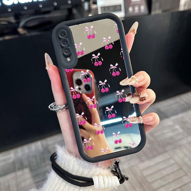 Casing Hp untuk Samsung Galaxy A50 A50s A30s Case Casing ceri pola Silikon Softcase Kasing HP tali g