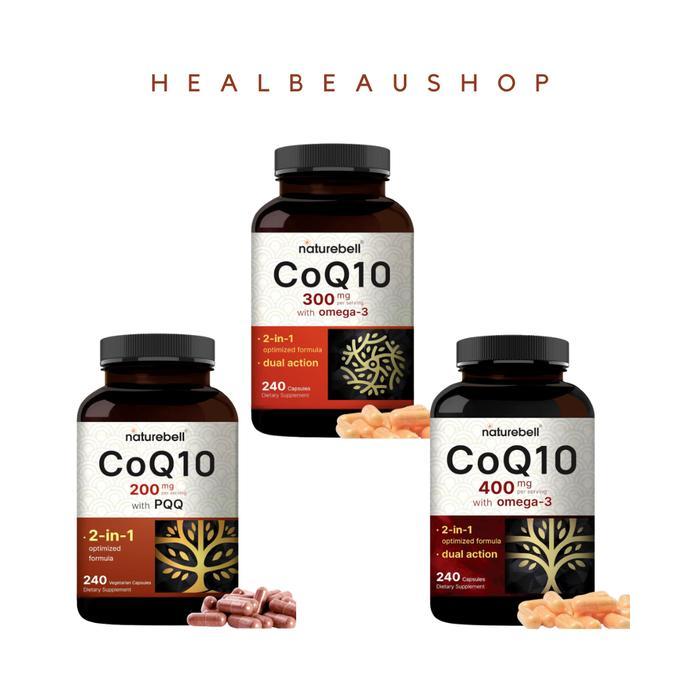 Naturebell Coq10 200Mg Pqq 300Mg Omega 3 240Caps Antioksidan Jantung Ori Usa
