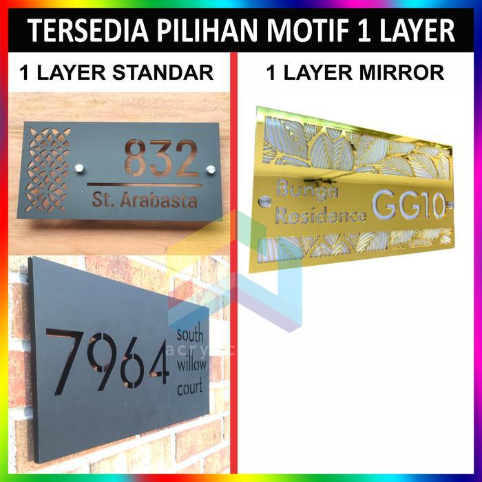 Nomor Rumah Acrylic Modern Timbul Negatif Nyala Led