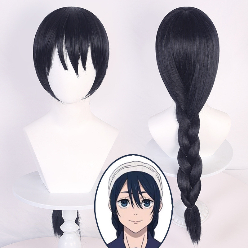 Amanai Riko Cosplay Wig Blue Black Big Braided Heat Resistant Synthetic Hair Anime Wigs