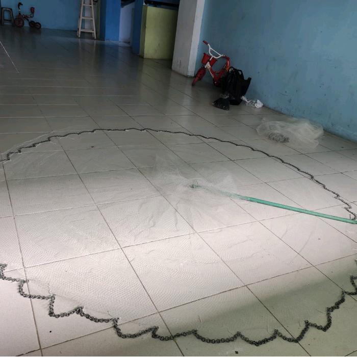 jala lempar 2,5 meter bahan senar , jala ikan, jala udang, lubang 3/4 in / jari kelingking