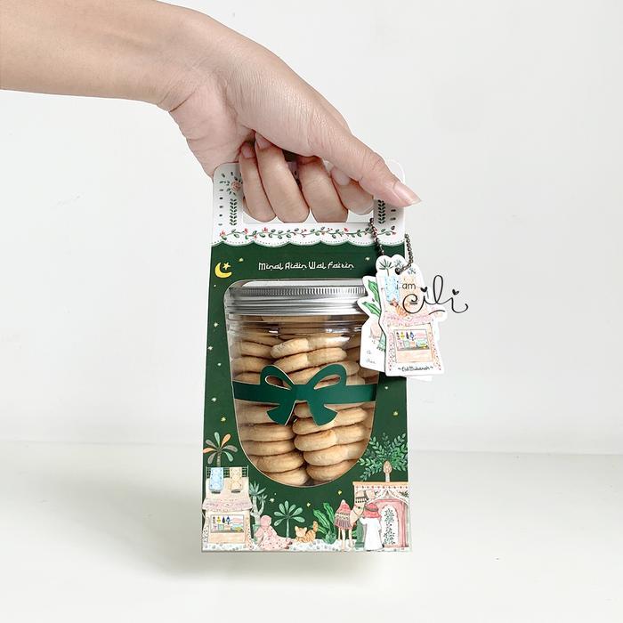 (BOX JAR 800 ml LEBARAN ) kotak kue kering toples tabung 800ml(isi 10)