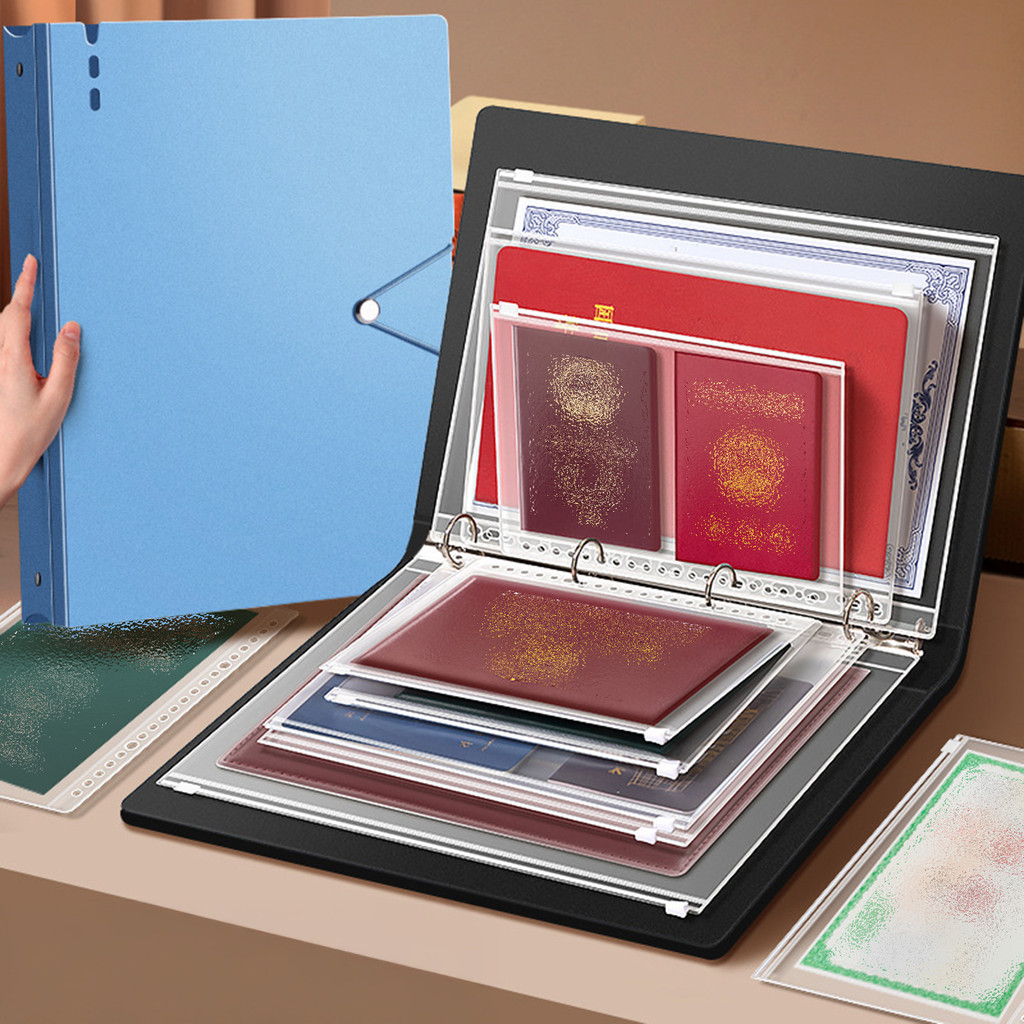 Family Document Organizer Pp A4 B5 Sheet Protector File Folder With Clear Pocket For Certificates