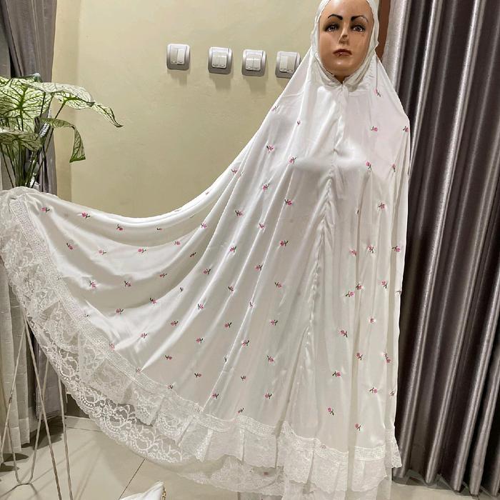 Mukena bunga kecil/ mukena bunga putih/ mukena bunga hitam Gratis Ongkir