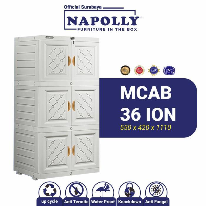Napolly (Official Surabaya) - Furniture Lemari Pakaian Plastik Mini 3 Susun Rak 6 Pintu - Mcab 36