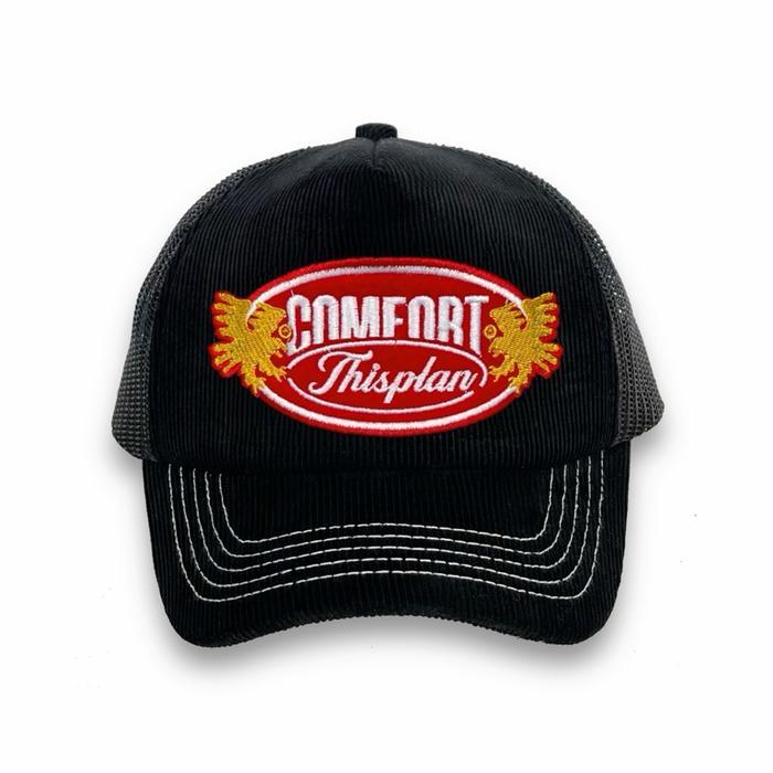 Topi Jaring Trucker Corduroy Black Comfort Thisplan Original