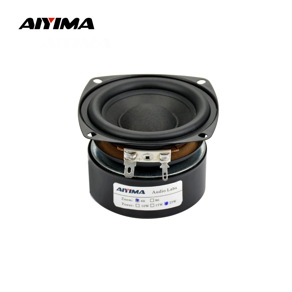 Aiyima 1Pcs Subwoofer 3" Inch 25W Hifi Subwoofer Speaker 4 8 Ohm Woofer Audio Sound Speakers Bass