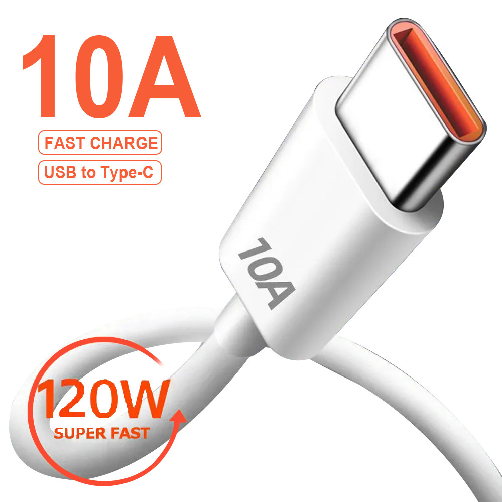 Usb Type C Cable 120W 10A Fast Charging Wire Mobile Phone Usb For P30 Realme X6 Usb C Data Cable