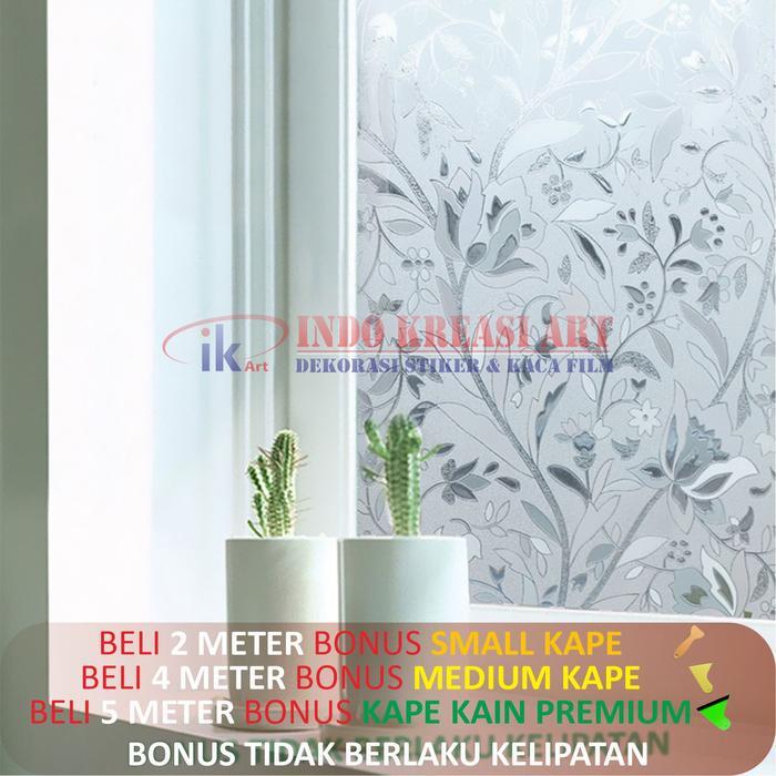"New" STIKER KACA MOTIF BUNGA TULIP STICKER KACA JENDELA PREMIUM TEBAL 122