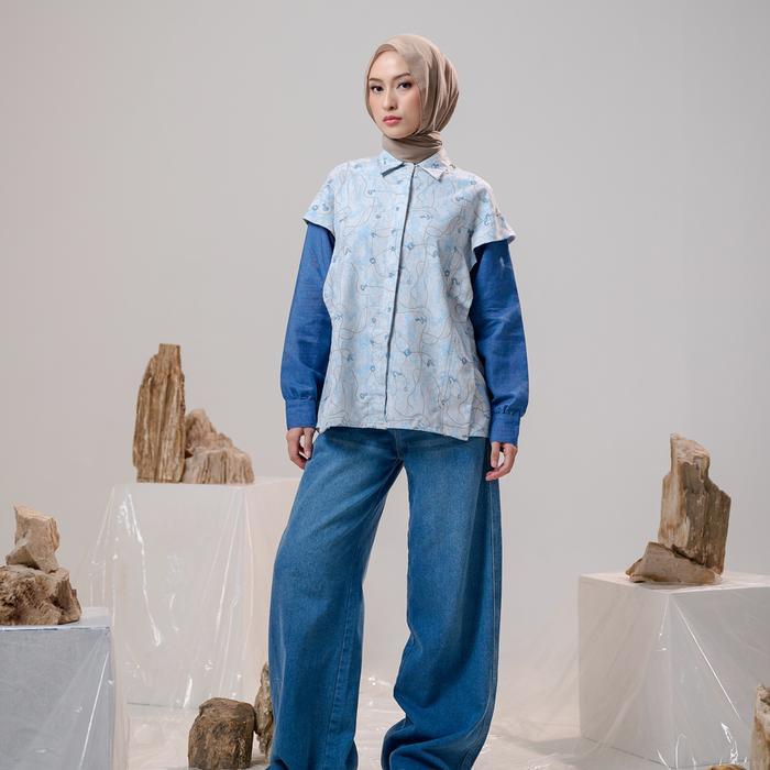 ZM ZASKIA MECCA - COUPLE SET BLOUSE GAMIS TUNIK KEMEJA KOKO PRIA MOTIF - AKSARA NUSANTARA - EDISI