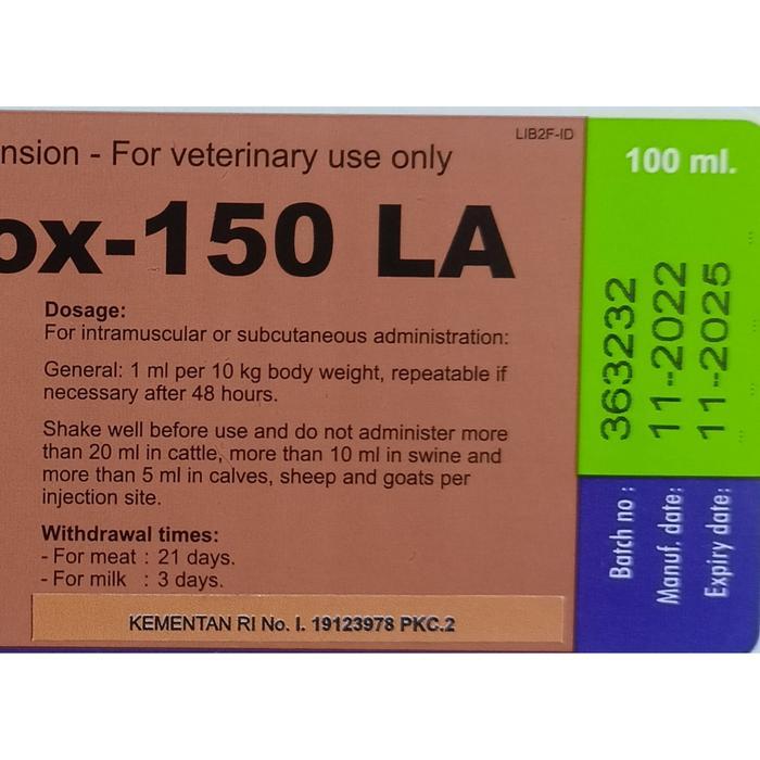 INTRAMOX 150 LA 100 ML OBAT ANTIBIOTIK HEWAN LONG ACTING