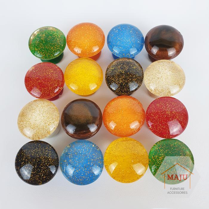 Knob Knop Warna Pelangi Bintik Emas Minimalis Dekorasi Interior (Handle Laci, Lemari, Pintu)