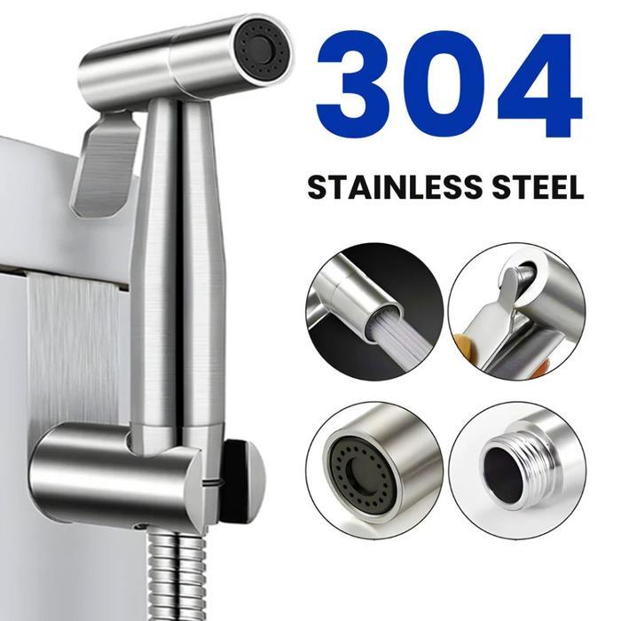 SUS304 Jet Shower Kamar Mandi Semprotan Toilet Duduk Jet wasser Kloset Stainless Kran Cabang Shower