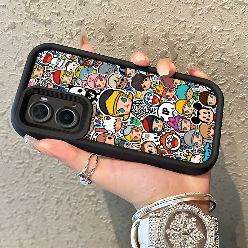 Casing Hp Untuk OPPO A36 OPPO A76 OPPO A96 Case Casing pola boneka lucu Cesing HP Kesing mata langit