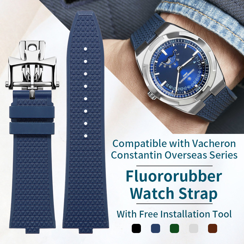 Fluororubber Strap Compatible With Original Vacheron Constantin Overseas 4500V 5500V With