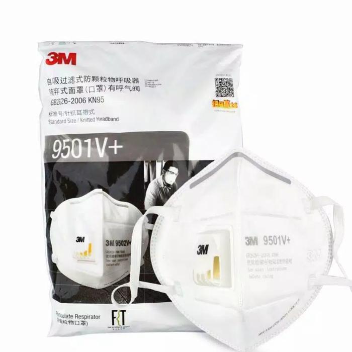 "New" Masker N95 Merk 3M tipe 9501V+ Original box plastik