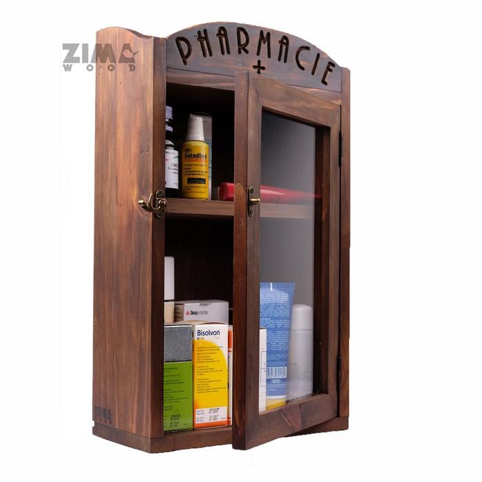 Kotak / Box / Tempat Obat P3K Kayu Solid Minimalis Vintage Tbk